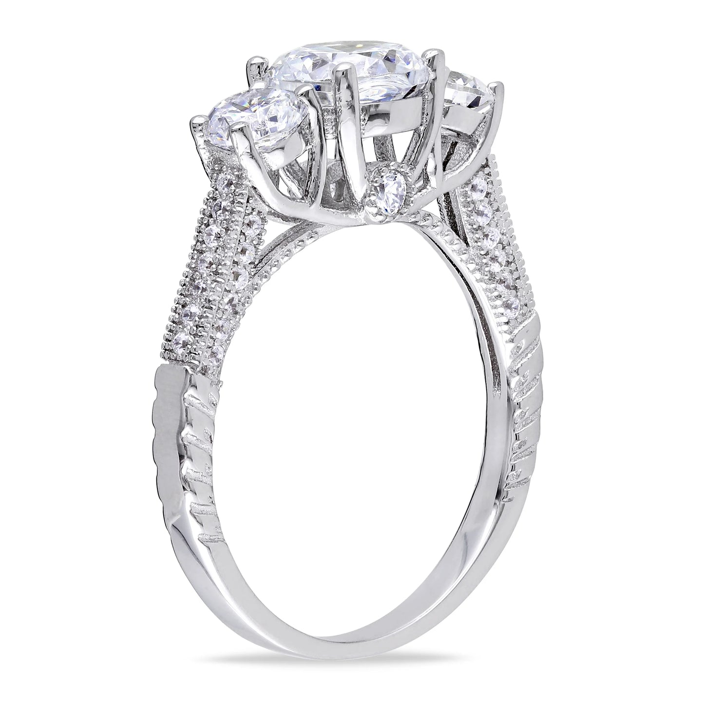 Women'S Cubic Zirconia Sterling Silver Engagement Ring