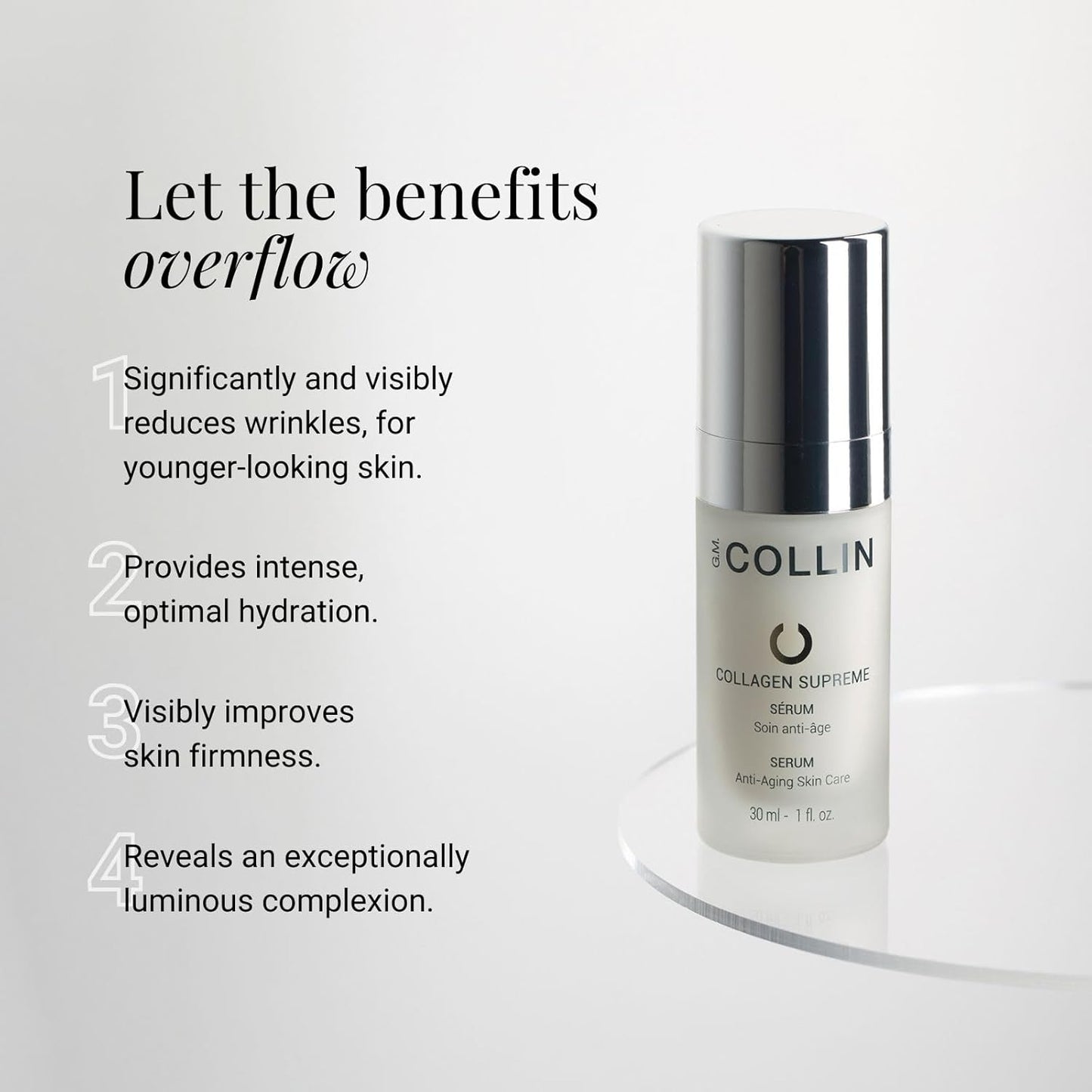 G.M. COLLIN Collagen Supreme Serum | Anti-Aging Hydrating Face Serum with Vegan Collagen for Visibly Reducing Wrinkles and Enhancing Firmness