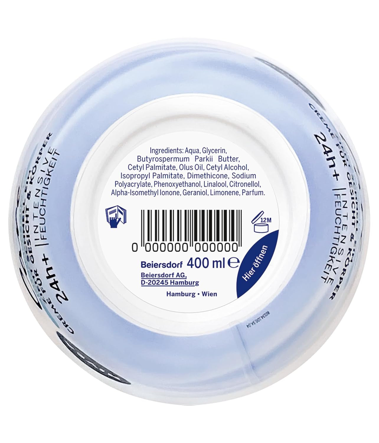 NIVEA Creme Care Intensive Pflege, Gesicht- Und Körperpflege Mit 24H Intensiver Feuchtigkeit, Schnell Einziehende & Nicht Fettende Feuchtigkeitscreme (400 Ml)