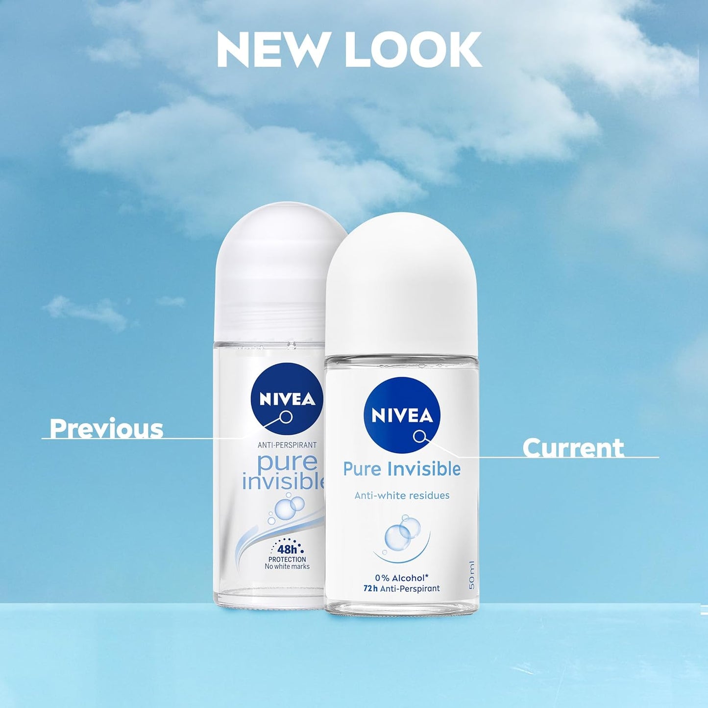 Nivea Pure Invisible 48H Antiperspirant Roll-On Deodorant 50Ml 1.7 Oz