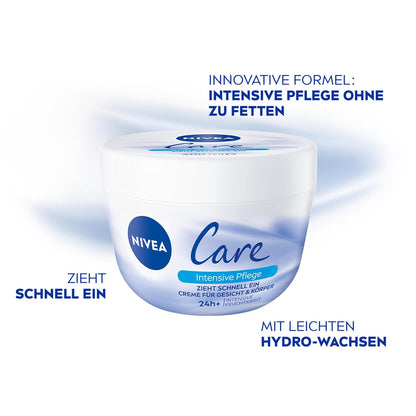 NIVEA Creme Care Intensive Pflege, Gesicht- Und Körperpflege Mit 24H Intensiver Feuchtigkeit, Schnell Einziehende & Nicht Fettende Feuchtigkeitscreme (400 Ml)