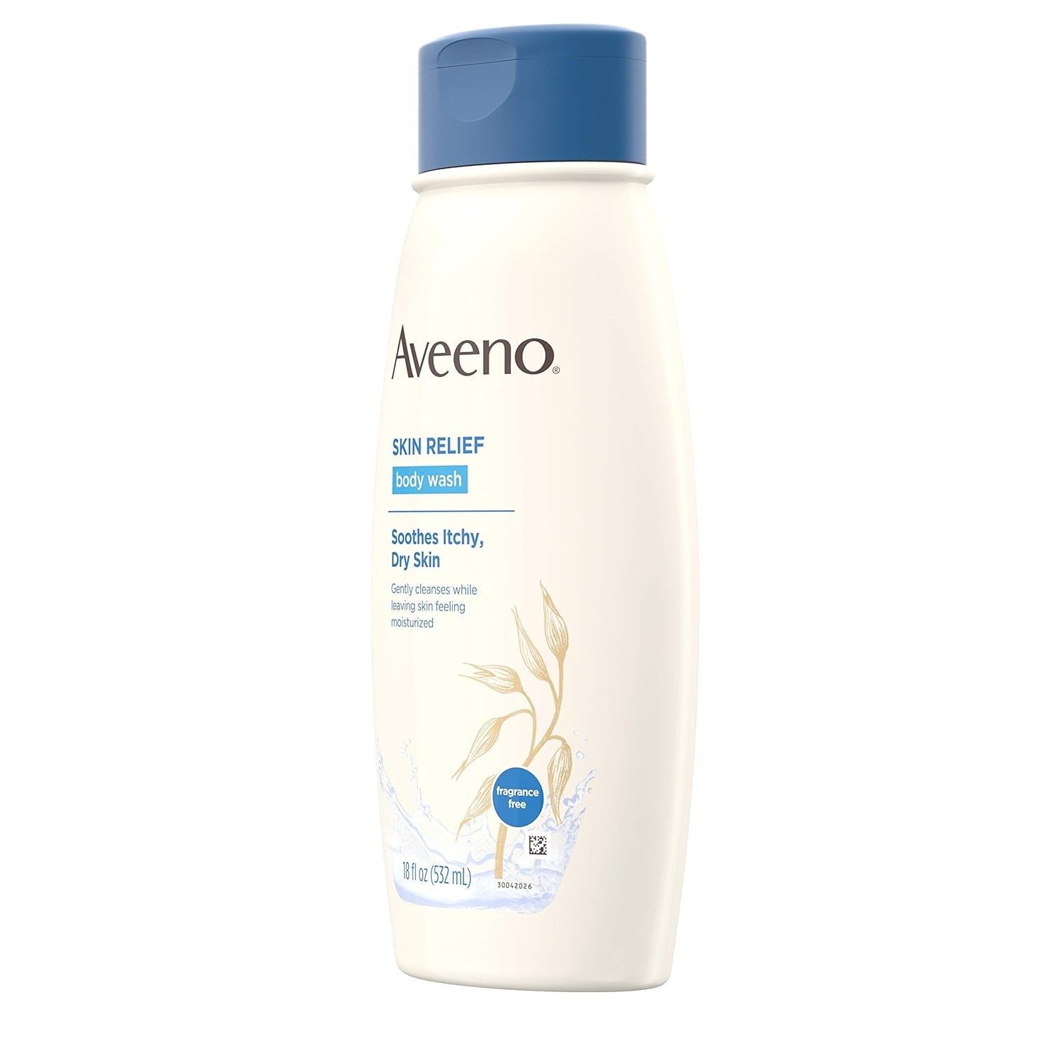 Aveeno Active Naturals Skin Relief Body Wash, Fragrance Free, 18 Fl Oz (Pack of 1)