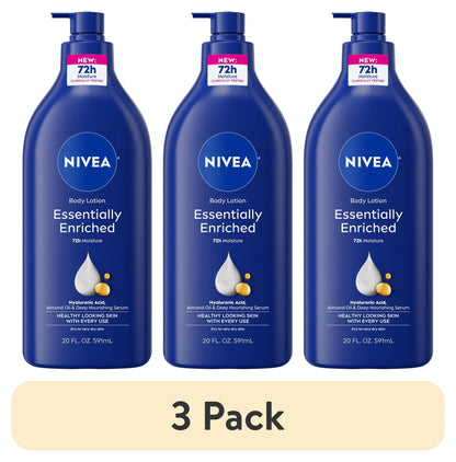 (3 Pack)  Essentially Enriched Body Lotion for Dry Skin with Hyaluronic Acid and Almond Oil, 20 Fl Oz