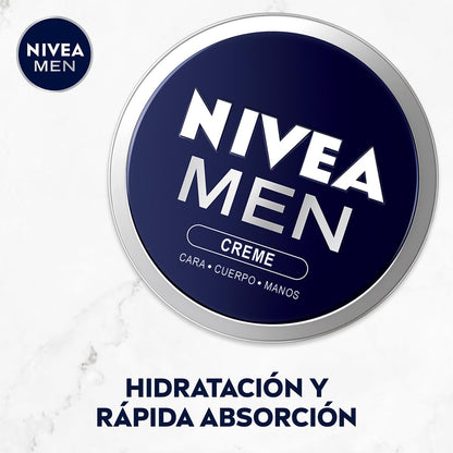 NIVEA MEN Creme (1 X 150 Ml), Crema Para Hombres, Crema Para Cara, Crema Corporal Hidratante, Crema Multiusos Hidratante Para El Cuidado De La Piel Masculina (Packung Mit 2)