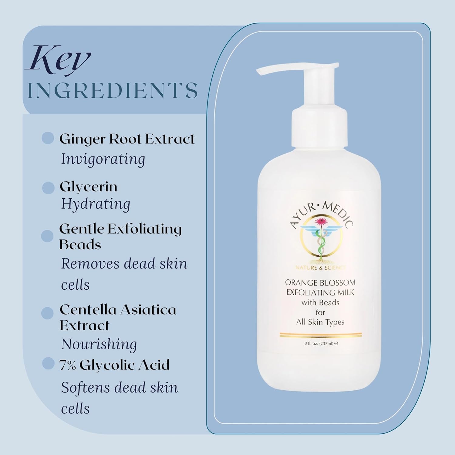 Ayur-Medic Orange Blossom Exfoliating Milk with Beads for All Skin Types