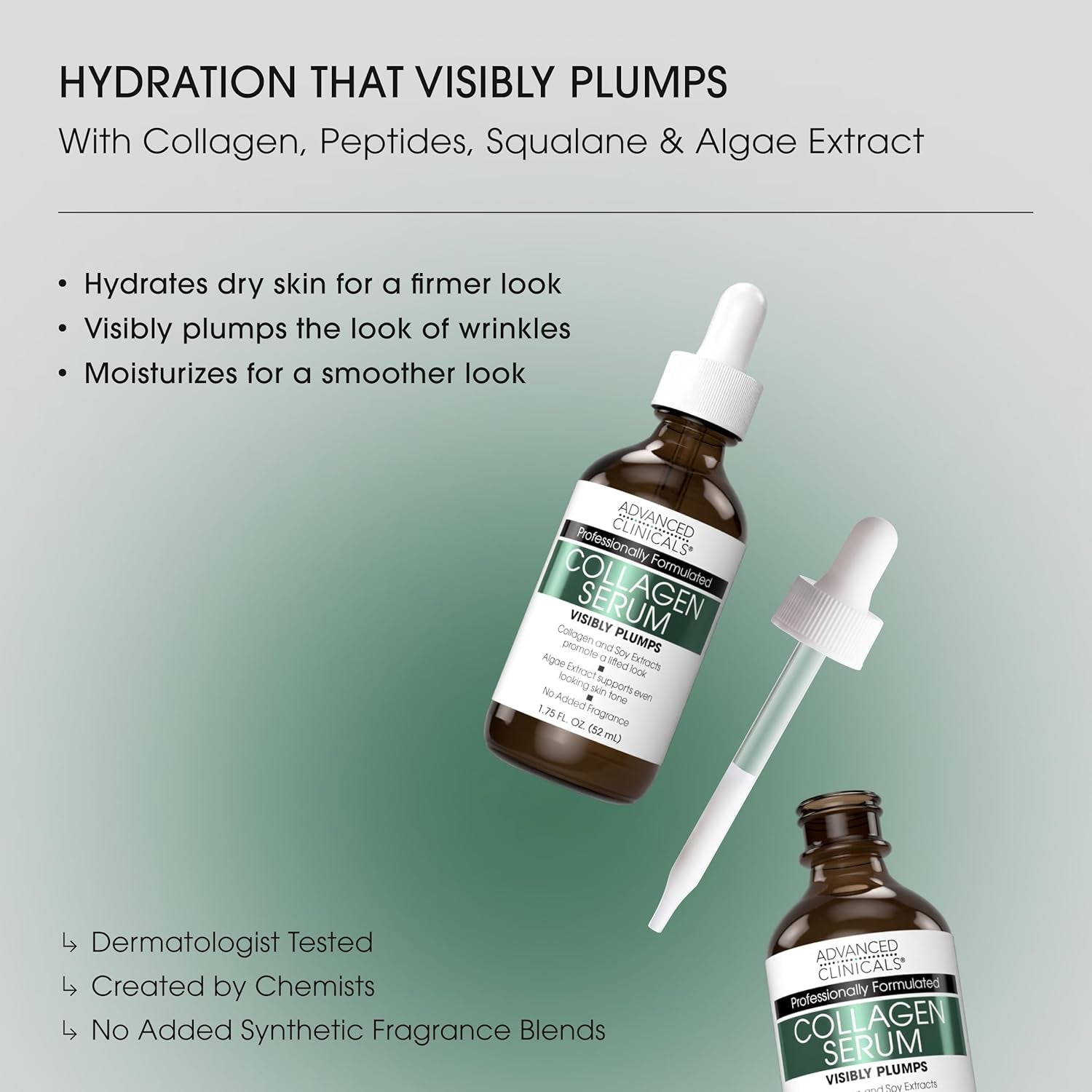Collagen Body Cream and Face Serum Set - Unscented Formula for All Skin Types, Reduces Wrinkles and Dryness