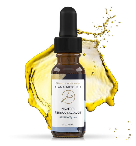 Alana Mitchell Skin Care Retinol Serum for Face – Overnight Face Serum, anti Aging Serum to Reduce Dark Spots, Wrinkles & Fine Lines – 100% Natural Face Oil – Brightening Skin Care Facial Oil (15 Ml)