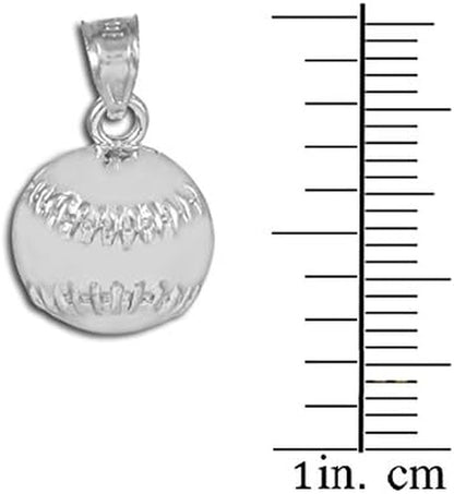 Claddagh Gold Baseball/Softball Sterling Silver Sports Charm Pendant Necklace