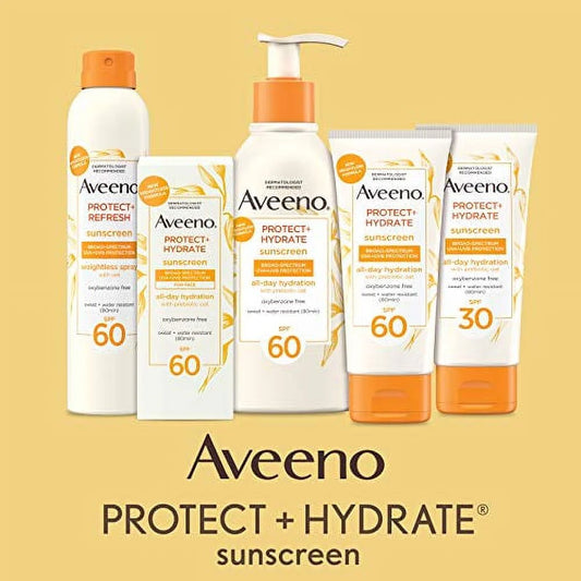 Protect + Hydrate Moisturizing Body Sunscreen Lotion with Broad Spectrum Spf 60 & Prebiotic Oat, Weightless & Refreshing Feel, Paraben-Free, Oil-Free, Oxybenzone-Free, 3.0 Ounces