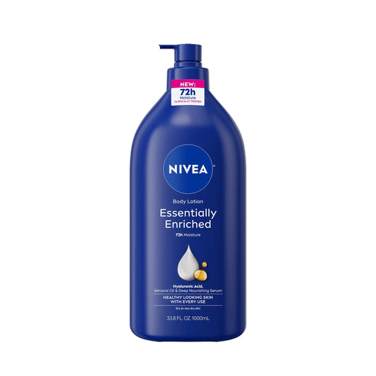 Essentially Enriched Body Lotion for Dry Skin with Hyaluronic Acid and Almond Oil, Value Size 33.8 Fl Oz
