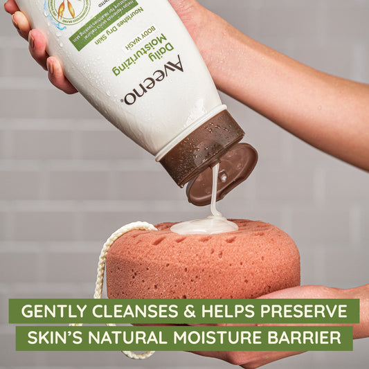 Daily Moisturizing Soap, Dry Skin Body Wash and Scrub with Prebiotic Oat, 33 Oz