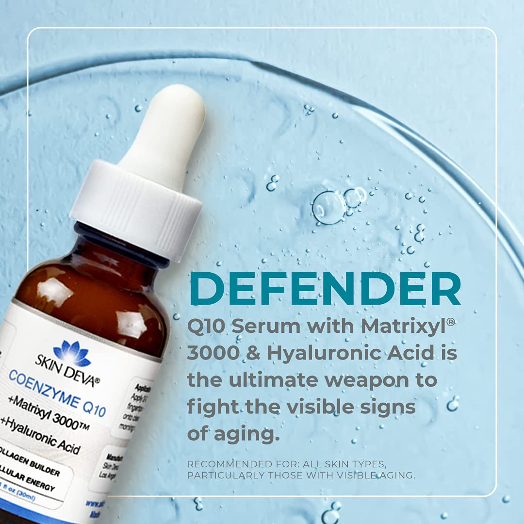 Revitalize Your Skin with SKIN DEVA's Powerful Anti-Aging Serum! 💖✨ Packed with Coenzyme Q10, Matrixyl 3000, and Hyaluronic Acid for Youthful Glow! #SkincareGoals #AntiAging