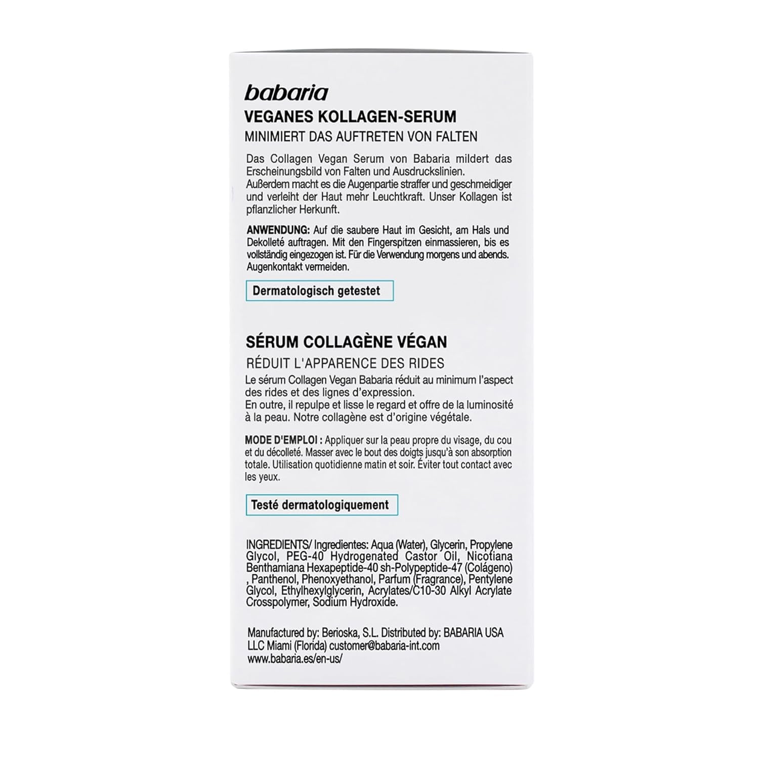 Babaria Vegan Collagen Serum: Enhance Skin Elasticity and Firmness for a Radiant, Youthful Appearance