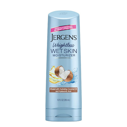 Jergens Wet Skin Body Moisturizer with Shea Butter Oil, Pure Shea Butter in Shower Bod Lotion, Moisturizer for Dry Skin, Fast-Absorbing, Non-Sticky, Dermatologist Tested, 10 Oz