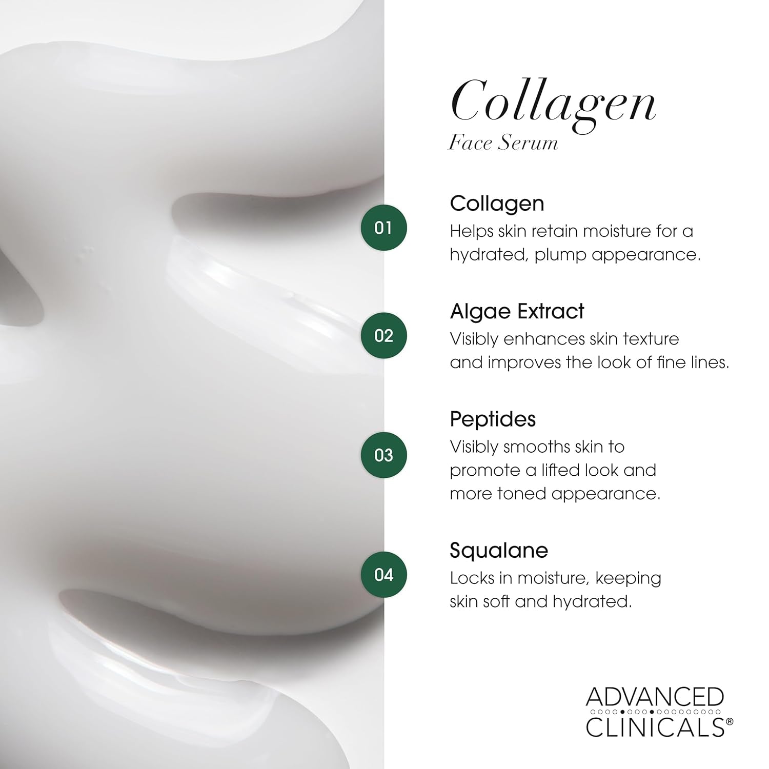 Collagen Body Cream and Face Serum Set - Unscented Formula for All Skin Types, Reduces Wrinkles and Dryness