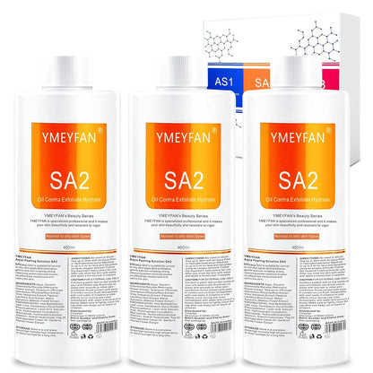 Hydrate Face Solution AO3 for Facial Machine Professional, AS1 SA2 AO3 Aqua Peeling Solution Hydrate Serums for Facial Cleansing, Face Skin Care, Hydrating, Exfoliate (400Ml/3Pcs)