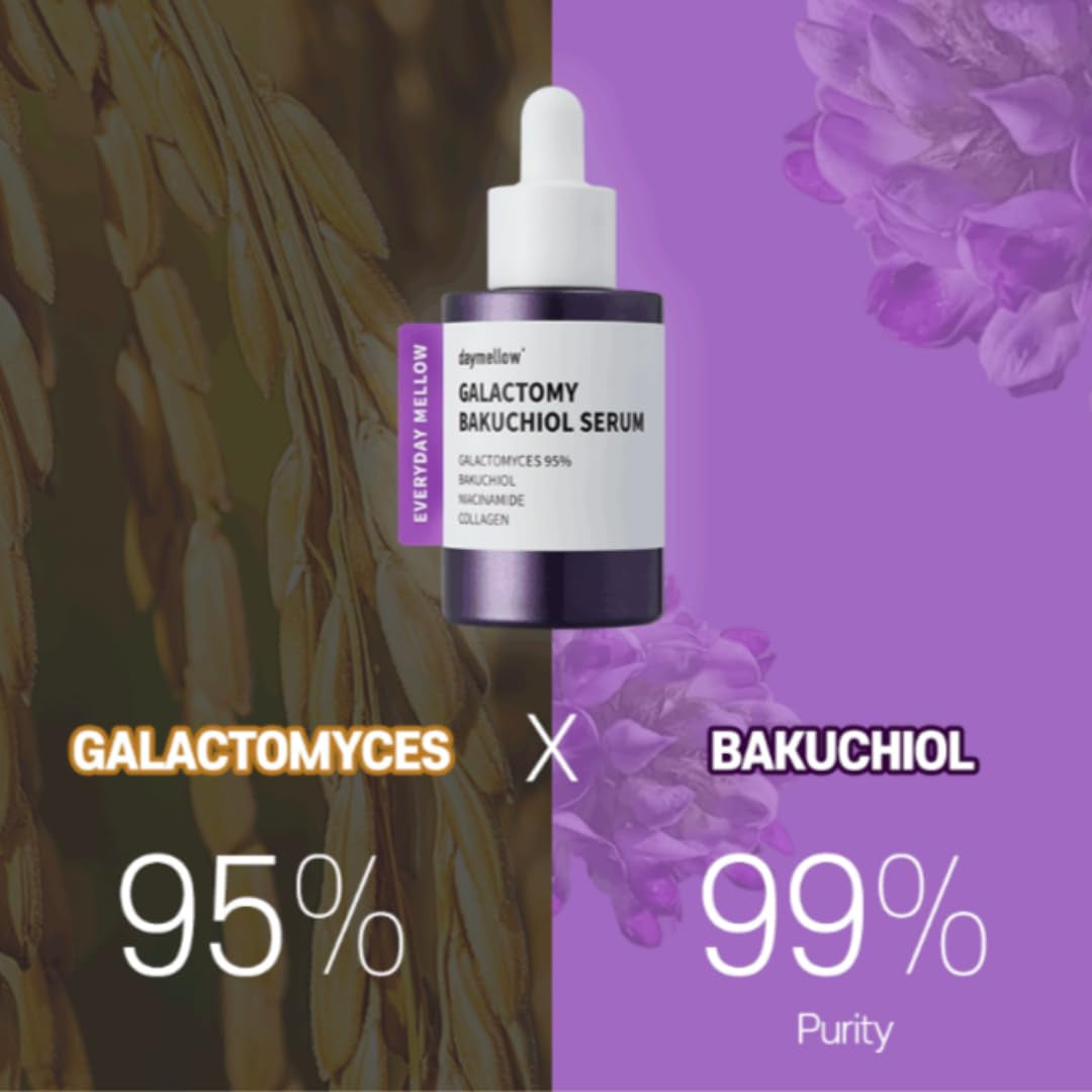 Glow Up with Daymellow's Galactomy Bakuchiol Serum! 🌟✨ Perfect for sensitive skin, this anti-aging elixir combines retinol, niacinamide, and collagen for a youthful radiance. #KBeauty #SkincareRoutine #AntiAging