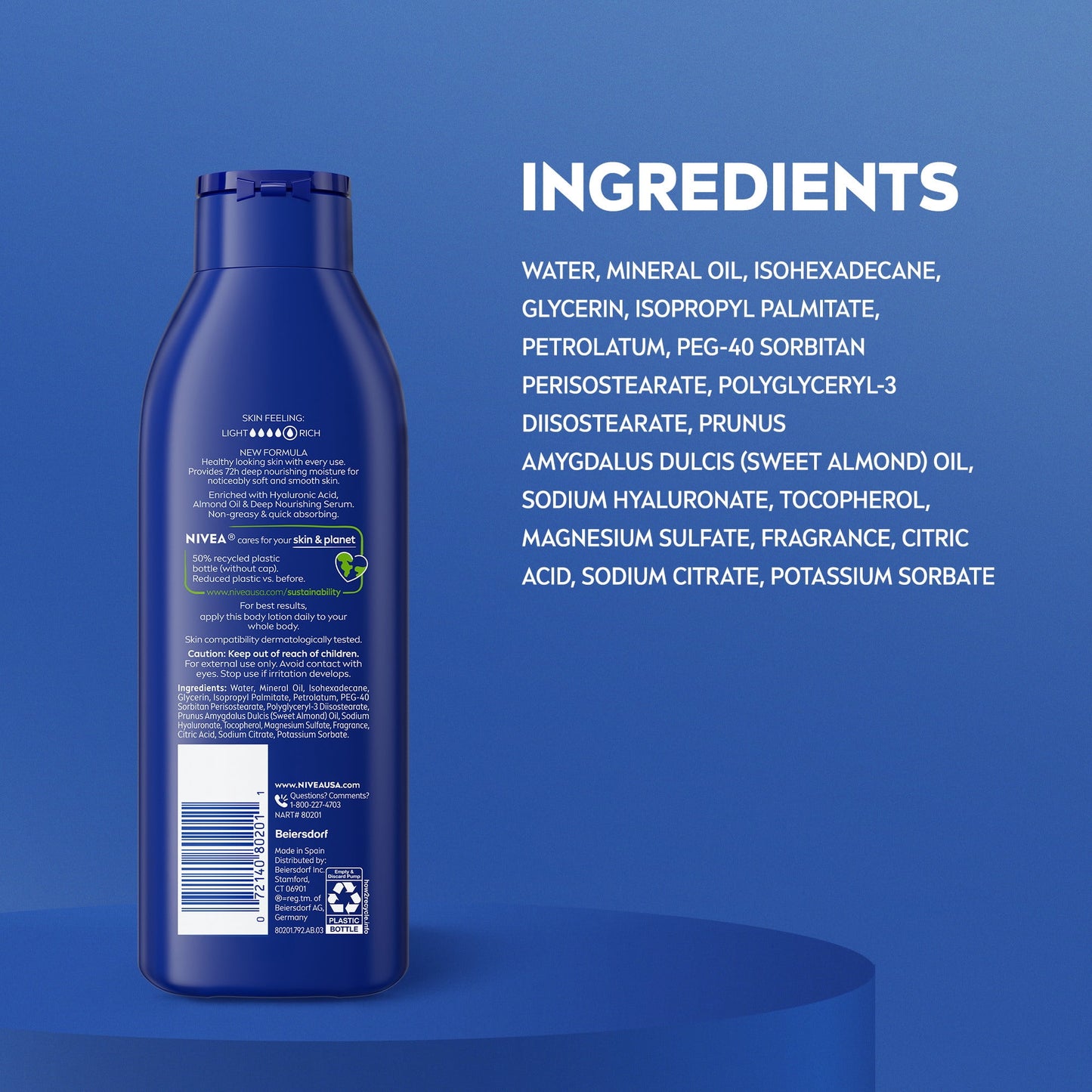 (4 Pack)  Essentially Enriched Body Lotion for Dry Skin with Hyaluronic Acid and Almond Oil, 8.4 Fl Oz