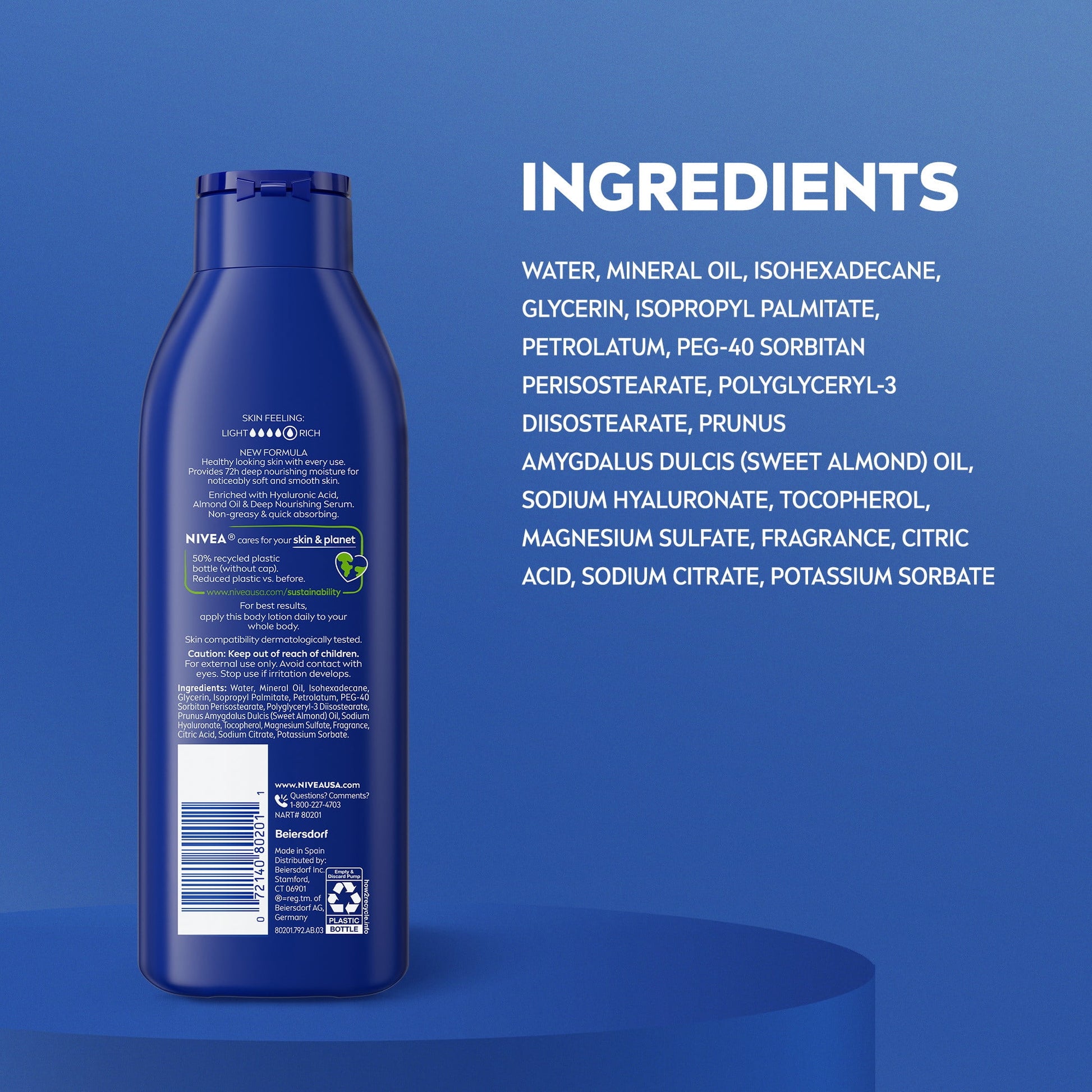 (4 Pack)  Essentially Enriched Body Lotion for Dry Skin with Hyaluronic Acid and Almond Oil, 8.4 Fl Oz