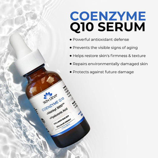 Revitalize Your Skin with SKIN DEVA's Powerful Anti-Aging Serum! 💖✨ Packed with Coenzyme Q10, Matrixyl 3000, and Hyaluronic Acid for Youthful Glow! #SkincareGoals #AntiAging