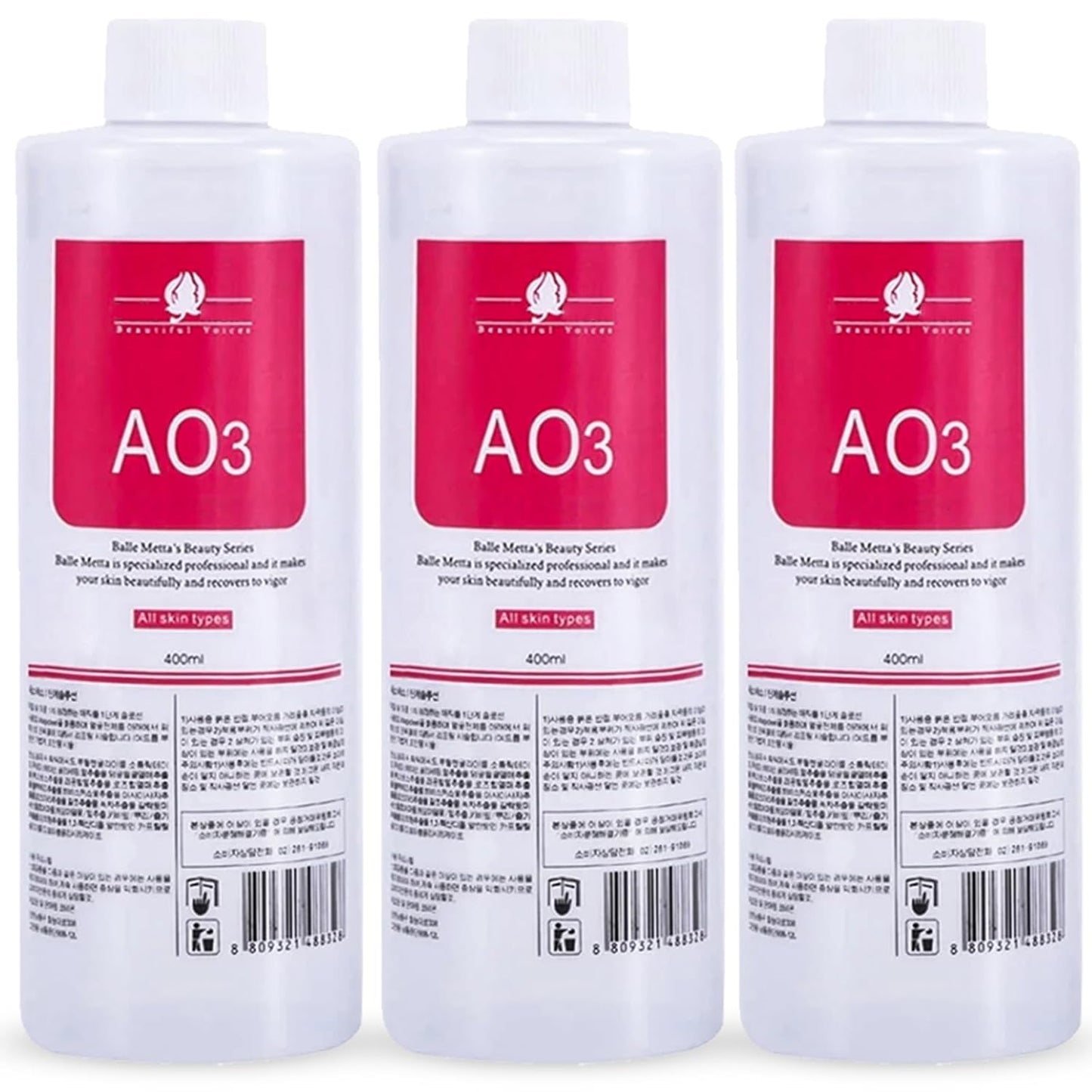 Hydrate Face Solution AO3 for Facial Machine Professional, AS1 SA2 AO3 Aqua Peeling Solution Hydrate Serums for Facial Cleansing, Face Skin Care, Hydrating, Exfoliate (400Ml/3Pcs)