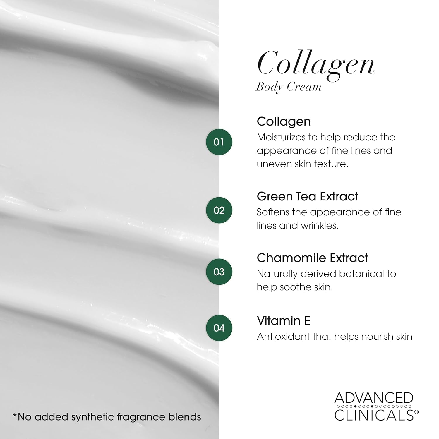 Collagen Body Cream and Face Serum Set - Unscented Formula for All Skin Types, Reduces Wrinkles and Dryness