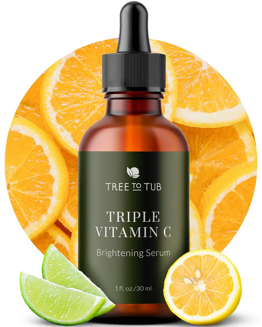 Glow Up Your Skin! 🌟 Tree to Tub's Illuminating Vitamin C Serum - Triple the Hydration & Anti-Aging Power! Perfect for Dry, Sensitive Skin! 💧✨