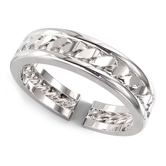 Sterling Silver Link Pattern Adjustable Toe Band Ring