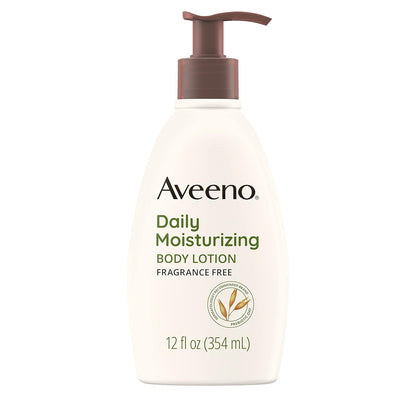 Aveeno Daily Moisturizing Body Lotion for Dry Skin with Prebiotic Oat, Fragrance & Paraben Free, Non-Greasy, Non-Comedogenic, for Sensitive Skin & 72-Hour Moisturizer 18 Fl Oz