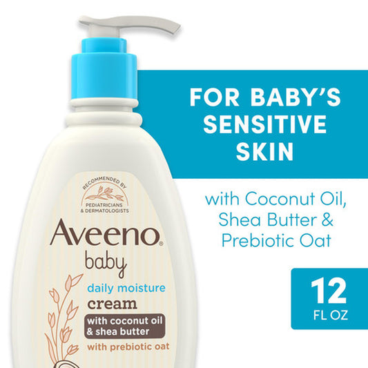 Aveeno Baby Daily Moisturizing Cream with Oat Coconut Oil 12 Fl Oz