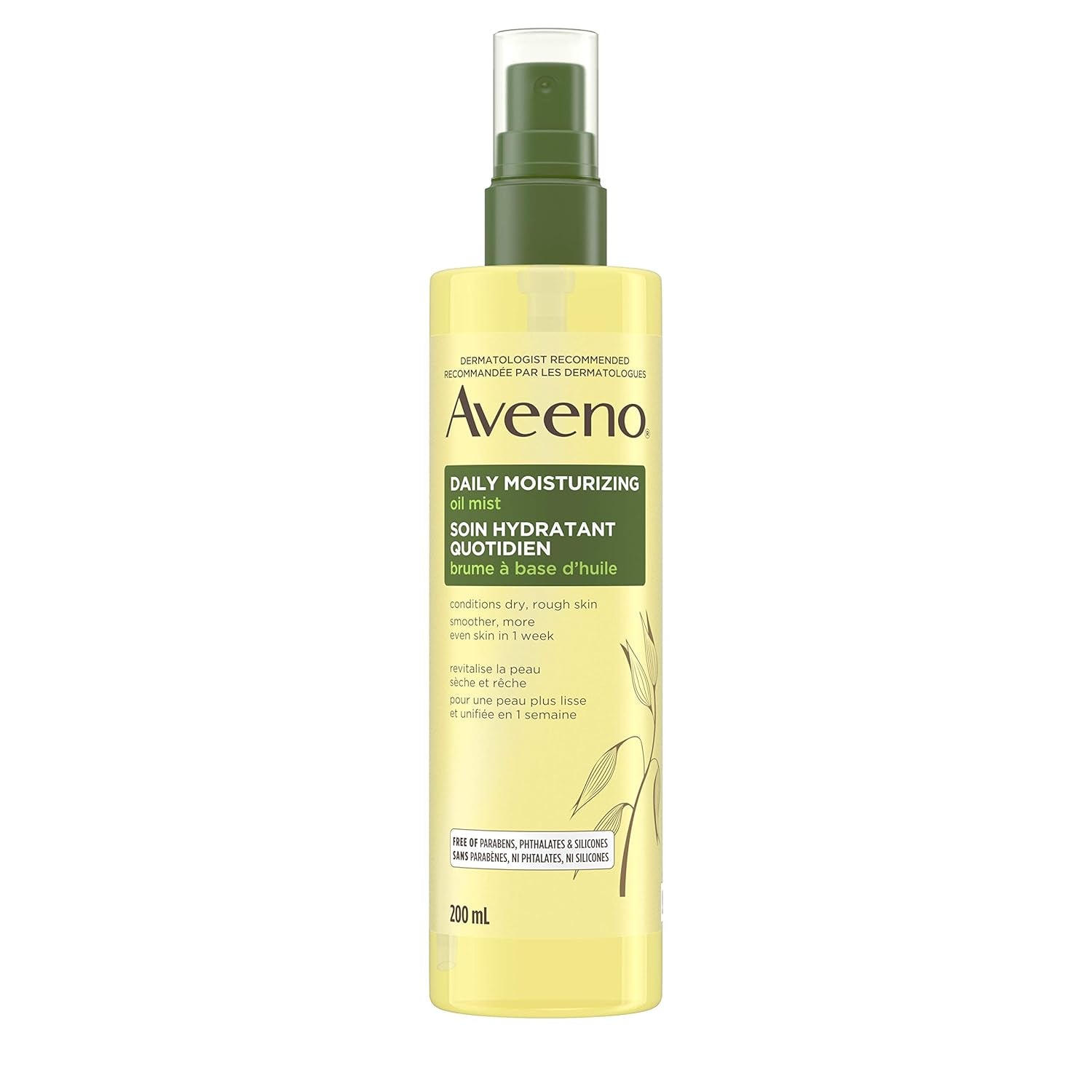 Aveeno Daily Moisturizing Oil Mist - Dry Skin, Sensitive Skin - Oat, Jojoba Oil - Hypoallergenic Body Oil - 200Ml