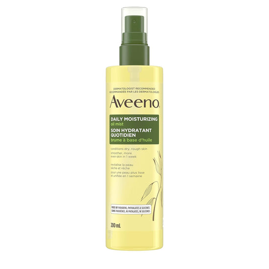 Aveeno Daily Moisturizing Oil Mist - Dry Skin, Sensitive Skin - Oat, Jojoba Oil - Hypoallergenic Body Oil - 200Ml