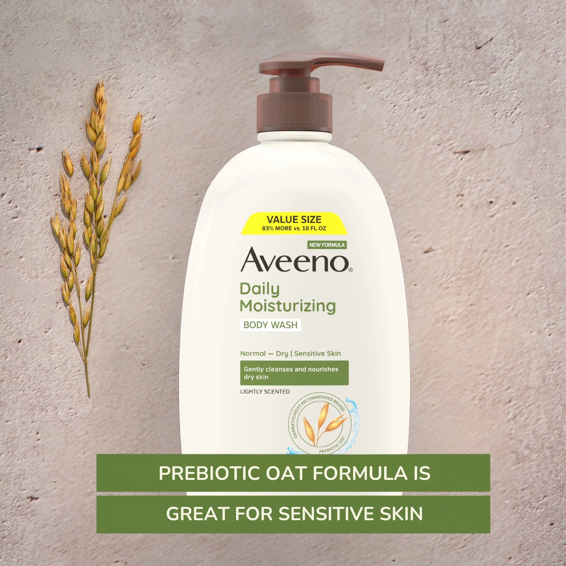 Daily Moisturizing Soap, Dry Skin Body Wash and Scrub with Prebiotic Oat, 33 Oz