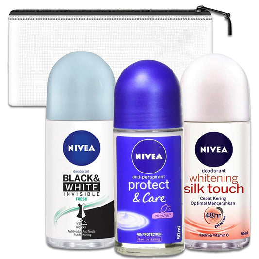 Nivea Women'S New Deodorant Roll-On Bundle - Includes 3 Variety Packs of Nivea Women'S Deodorant Roll-Ons and More | New Women'S Deodorant and Antiperspirant Roll-On Pack of 3