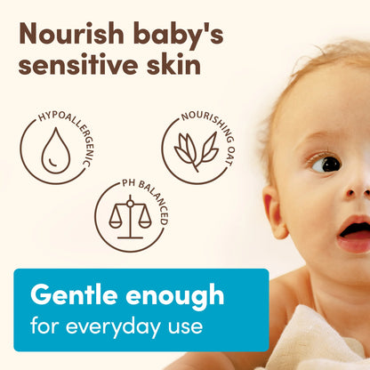 Baby Daily Moisture Bath Body Wash & Shampoo, Oat Extract, 33 Fl Oz