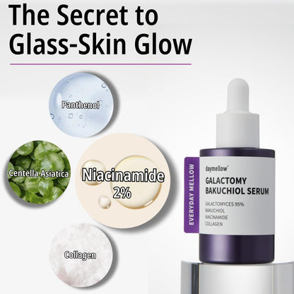 Glow Up with Daymellow's Galactomy Bakuchiol Serum! 🌟✨ Perfect for sensitive skin, this anti-aging elixir combines retinol, niacinamide, and collagen for a youthful radiance. #KBeauty #SkincareRoutine #AntiAging