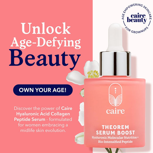 Caire ‘Own Your Age’ Bioavailable Hyaluronic Acid Collagen Peptide Serum for Face, Eyes + Neck | 15Ml