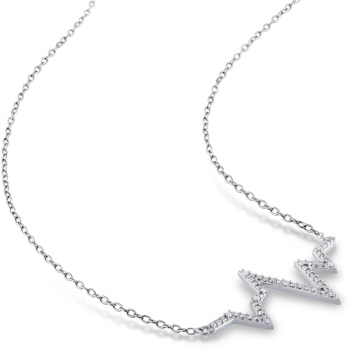 Women'S Diamond and Diamond Sterling Silver Necklace