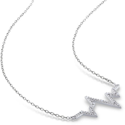 Women'S Diamond and Diamond Sterling Silver Necklace