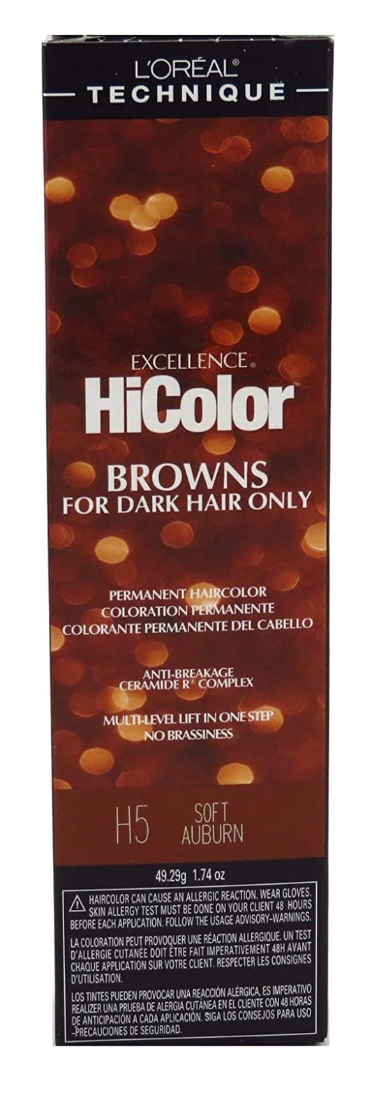 Loreal Excellence Hicolor H05 Tube Soft Auburn 1.74 Ounce (51Ml) (6 Pack)