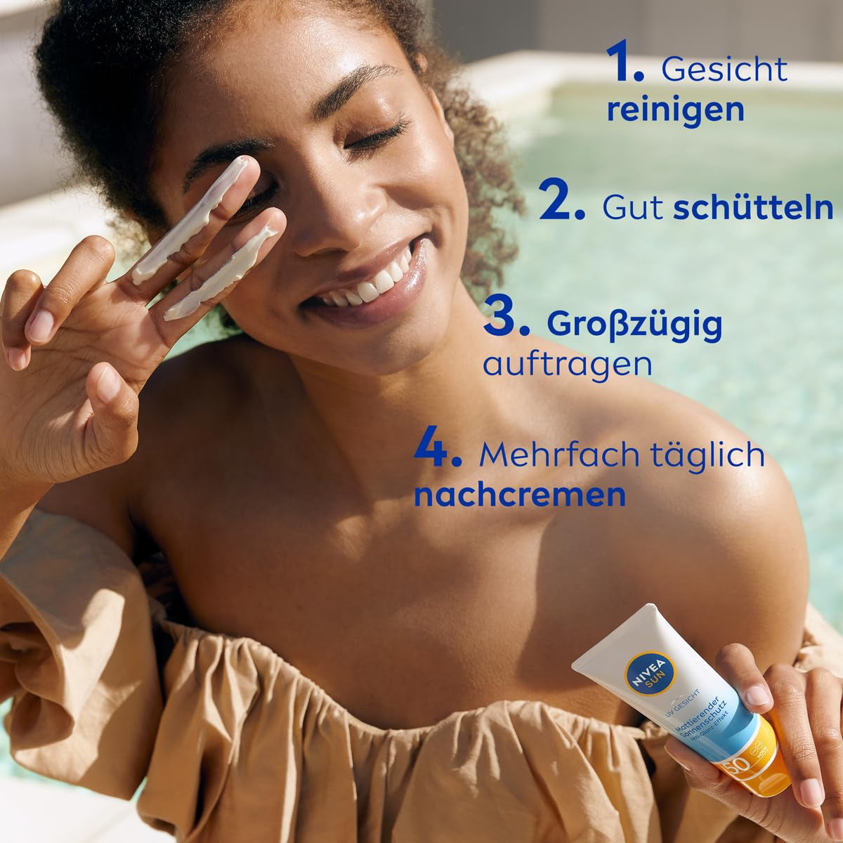 NIVEA SUN UV Gesicht Mattierender Sonnenschutz LSF 50 (50 Ml), Nicht Fettende Sonnencreme Für Das Gesicht, Sofort Wirksame Sonnenmilch Mit Leichter Textur (Packung Mit 2)