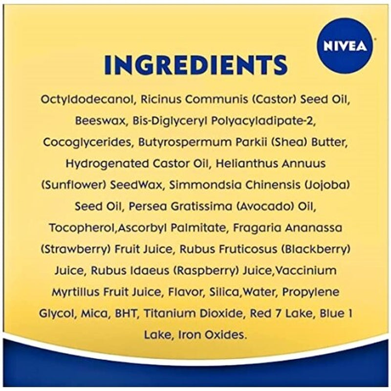 Nivea Blackberry Tinted Lip Care, 0.17 Oz - Pack of 6
