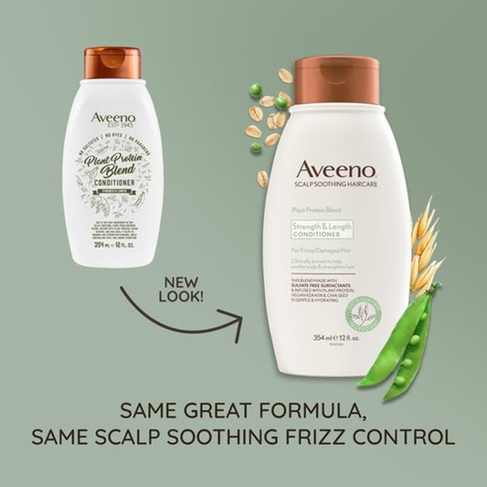 Aveeno Plant Protein Blend Conditioner 12 Fl Oz Frizz Control and Nourishing ...