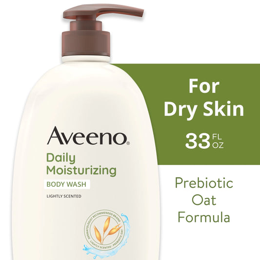 Daily Moisturizing Soap, Dry Skin Body Wash and Scrub with Prebiotic Oat, 33 Oz