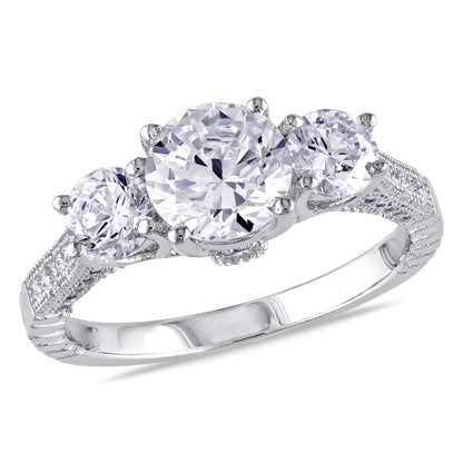 Women'S Cubic Zirconia Sterling Silver Engagement Ring