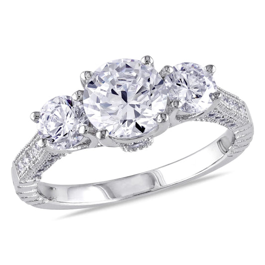 Women'S Cubic Zirconia Sterling Silver Engagement Ring
