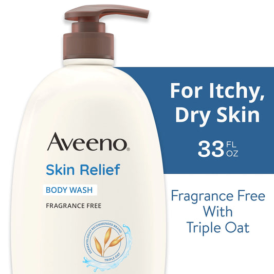 Skin Relief Body Wash Soap, Fragrance Free Shower Gel for Sensitive Skin, 33 Oz