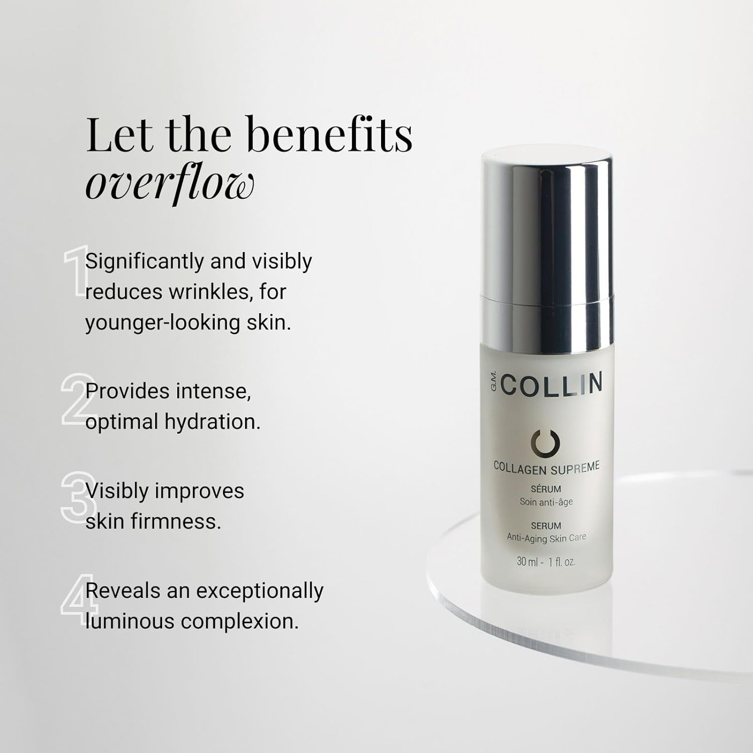 G.M. COLLIN Collagen Supreme Serum | Anti-Aging Hydrating Face Serum with Vegan Collagen for Visibly Reducing Wrinkles and Enhancing Firmness