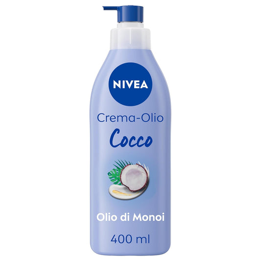 NIVEA Kokosöl-Creme & Monoi-Öl 400 Ml, Feuchtigkeitscreme 48H, Parfümierte Körpercreme Mit Monoi-Öl Und Kokosnuss-Duft, Feuchtigkeitsspendende Körpercreme Für Samtige, Trockene Haut