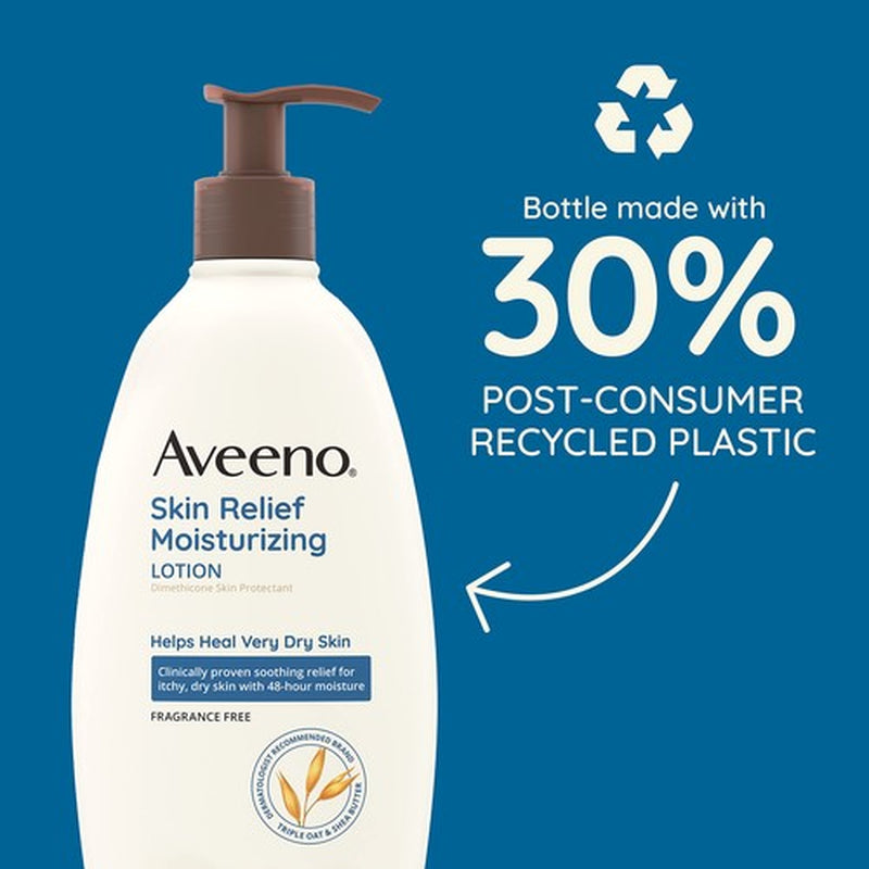 Aveeno Skin Relief Moisturizing Body Lotion 18 Oz Fragrance Free for Dry Skin